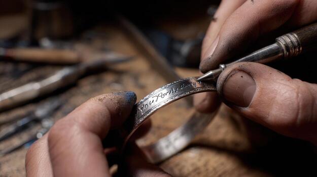 close-up-of-hands-engraving-initials-on-silver-bracelet-with-precision-photo